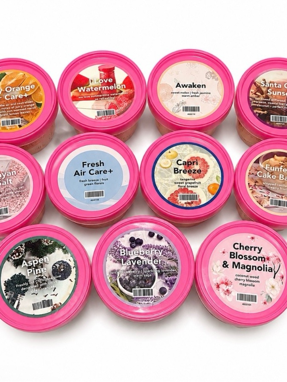 Assorted Scented Candle Tins - Pink Lids